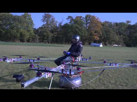 First Manned Flight w/ an Electric Multicopter