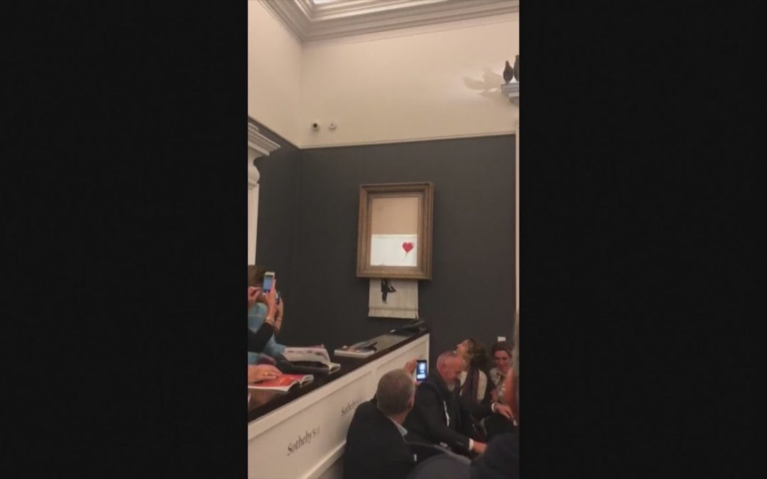 Bansky Painting Self-Destructs Immediately After Selling for $1.4M